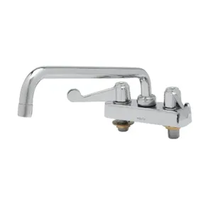 T&S 5F-4CWX10 Workboard Faucet, 4 Inch, Deck Mt., With 10 Inch Swing Nozzle | AU2MYQ