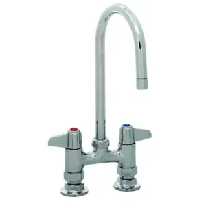 T&S 5F-4DLS05CA Faucet, 4 Inch, Deck Mount, 5-7/8 Inch Swivel Gooseneck, 2.2 GPM Aerator | CE4ZRV