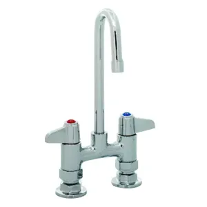 T&S 5F-4DLX03 Faucet, Deck Mt., 4 Inch Centers, 3 Inch Rigid Gooseneck | AU2MZD