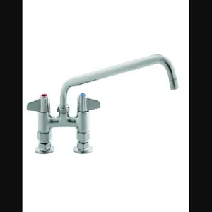 T&S 5F-4DLX10 Faucet, Deck Mt., 4 Inch Centers, 10 Inch Swing Nozzle | AU2MZH