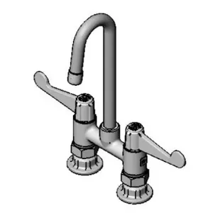 T&S 5F-4DWS03 Faucet, 4 Inch, Deck Mt., Swivel Base, 3 Inch Rigid Gooseneck | AU2MZM