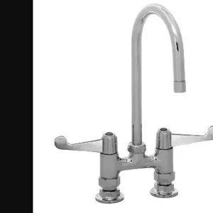 T&S 5F-4DWS05 Faucet, 4 Inch, Deck Mount, 5-1/2 Inch Swivel Gooseneck, 4 Inch Wrist Handles | AU2MZN