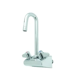 T&S 5F-4WLX03 Faucet, 4 Inch, Wall Mt., With 3 Inch Swivel Gooseneck, 2.2 GPM Aerator | AU2NAB