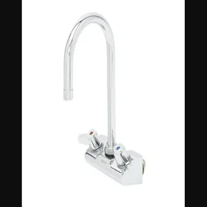 T&S 5F-4WLX05 Faucet, 4 Inch, Wall Mount, With 5-1/2 Inch Swivel Gooseneck, 2.2Gpm Aerator | AU2NAD