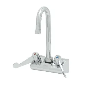 T&S 5F-4WWX03 Faucet, 4 Inch, Wall Mount, 3 Inch Swivel Gooseneck, 2.2 gpm Aerator | AU2NAK