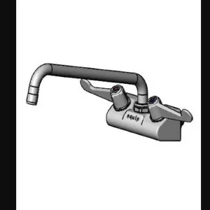 T&S 5F-4WWX12 Faucet, 4 Inch, Wall Mt., With 12 Inch Swing Nozzle, 4 Inch Wrist Handles | AU2NAQ