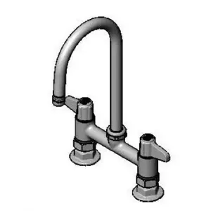 T&S 5F-6DLS05CA Deck Mount Faucet, 6 Inch, 5-7/8 Inch Swivel Gooseneck, 2.2 GPM Aerator | CE4ZTA