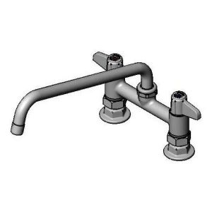 T&S 5F-6DLS12A Faucet, Deck Mt., 6 Inch, 12 Inch Swing Nozzle, 2.2 GPM Aerator | CE4ZTD