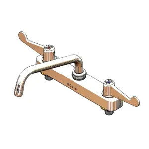 T&S 5F-8CWX08 Workboard Faucet, 8 Inch, Deck Mt., With 8 Inch Swing Nozzle | AU2NBB