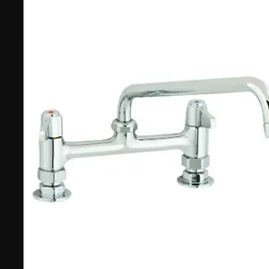 T&S 5F-8DLS06 Faucet, 8 Inch, Deck Mt., Lever Handles, 6 Inch Swing Nozzle | AU2NBH