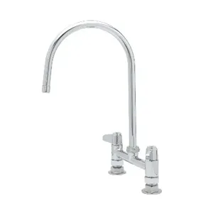 T&S 5F-8DLS09 Faucet, 8 Inch, Deck Mt., Lever Handles, 9 Inch Swivel GN | AU2NBK