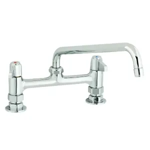 T&S 5F-8DLS10 Faucet, 8 Inch, Deck Mt., Lever Handles, 10 Inch Swing Nozzle | AU2NBL