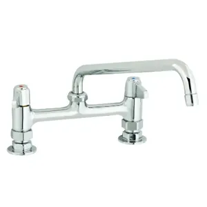 T&S 5F-8DLS10A Faucet, Deck Mt., 8 Inch, 10 Inch Swing Nozzle, 2.2 GPM Aerator | CE4ZTJ