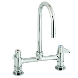 T&S 5F-8DLX05 Faucet, 8 Inch Centers, Deck Mt., 5 Inch Spout | AU2NBR