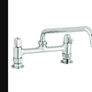 T&S 5F-8DLX12 Faucet, 8 Inch Centers, Deck Mt., 12 Inch Swing Nozzle | AU2NBW