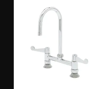 T&S 5F-8DWS05 Faucet, Deck Mount, 5-1/2 Inch Swivel Gooseneck, 4 Inch Wrist Handles | AU2NCC