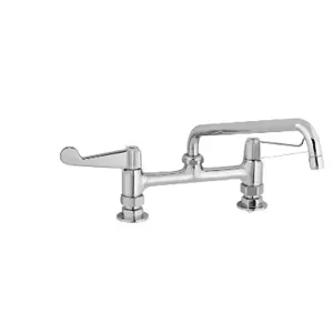 T&S 5F-8DWS10A Faucet, Deck Mt., 8 Inch, Wrist Handles, 10 Inch Swing Nozzle | CE4ZTP