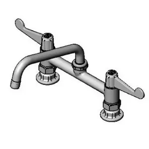 T&S 5F-8DWX08 Faucet, Deck Mount, 8 Inch Swing Nozzle, 4 Inch Wrist-Action Handles | AU2NCL