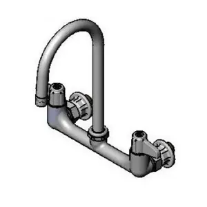 T&S 5F-8WLB05 Faucet, Wall Mt., 8 Inch, Lever Handles | AU2NCQ