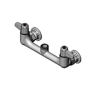 T&S 5F-8WLS00 Faucet, Wall Mt., 8 Inch, Less Nozzle, Lever Handles, 1/2 Inch Supply Elbow Kit | AU2NCW