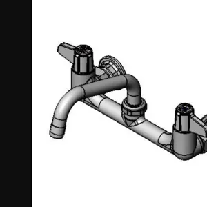 T&S 5F-8WLS06 Faucet, 8 Inch Wall Mt., 6 Inch Swing Nozzle, Lever Handles | AU2NCX