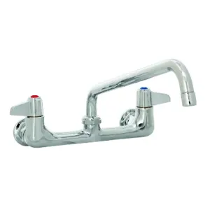 T&S 5F-8WLS10 Faucet, Wall Mt., 8 Inch, 10 Inch Swing Nozzle, Lever Handles | AU2NCY