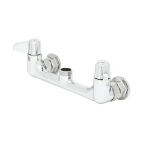 T&S 5F-8WLX00-EE Faucet, Wall Mt., 8 Inch, Lever Handles And Wall Flanges, Less Nozzle | AU2NDB