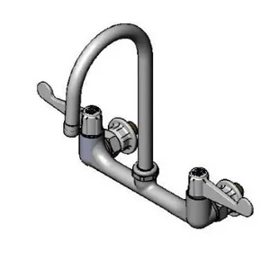 T&S 5F-8WWB05 Faucet, 8 Inch, Wall Mount, 4 Inch Wrist-Action Handles | AU2NDN