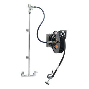 T&S 5HR-232-01WE1 Hose Reel System, 8 Inch Wall Mt. Base Faucet, 3/8 Inch x 35 Feet Hose | CE4ZTV