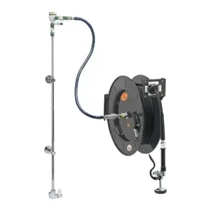 T&S 5HR-242-01XE2 Hose Reel System, Single-Temp Wall Mount Base Faucet, 3/8 Inch x 50 Feet Hose | CE4ZUC