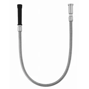 T&S 5HSE24 Flex Hose, Stainless Steel, 24 Inch, Black Handle | AU2NFN