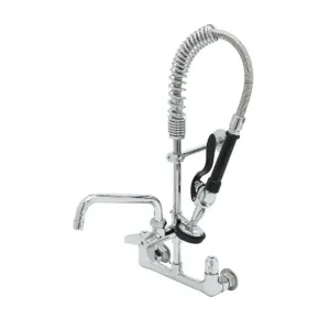 T&S 5MPH-8WLN-08 Pre-Rinse Faucet Unit, 8 Inch Wall Mount Faucet, 8 Inch Swing Nozzle | CE4ZUJ