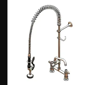 T&S 5PR-8D06 Pre-Rinse Faucet, 8 Inch Centers, Deck Mount, 6 Inch Add-on Faucet | AU2NWH