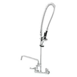 T&S 5PR-8WWS12 Pre-Rinse Faucet, 8 Inch Wall Mount Base, Cerama, 12 Inch Add-On Nozzle | AU2NXJ