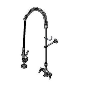 T&S B-0113-CR-V-B Pre-Rinse Faucet, Single Deck Mount Faucet, Vacuum Breaker, Flex Hose | AV3MAW