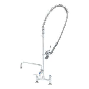 T&S B-0123-12CRBJST Pre-Rinse Faucet, 8 Inch Deck Mount Base, Ceramas, ADF 12 Inch Nozzle, Tee | AV3MCD