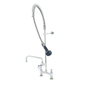 T&S B-0123-A10-B08 Pre-Rinse Faucet, Spring Action, 8 Inch Deck Mount, 10 Inch ADF Nozzle | AV3MCQ