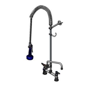 T&S B-0123-A10-B08C Pre-Rinse Faucet, Spring Action, 8 Inch Deck Mount Base, 10 Inch Add-On Faucet | AV3MCR