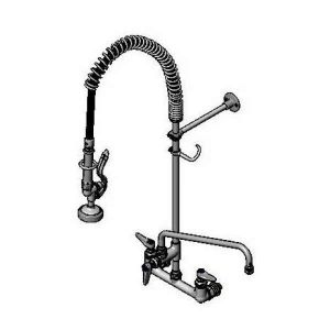 T&S B-0133-01-36H Pre-Rinse Faucet, 8 Inch Wall Mount, 36 Inch Hose, Inlets, 14 Inch Swing Nozzle | AV3MFH
