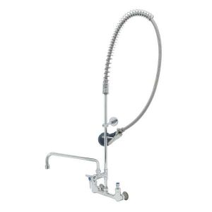 T&S B-0133-01-CR-8C Pre-Rinse Faucet, Spring Action, 8 Inch Wall Mount, With 14 Inch Nozzle | AV3MFL