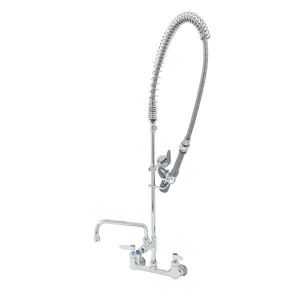 T&S B-0133-10CRBJST Pre-Rinse Faucet, 8 Inch Wall Mount Faucet, Ceramas, ADF, Tee, Swivel | AV3MFV