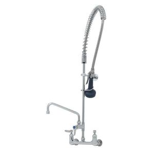 T&S B-0133-A10-B08C Pre-Rinse Faucet, Spring Action, 8 Inch Wall Mount Base, 10 Inch Add-On Nozzle | AV3MHH