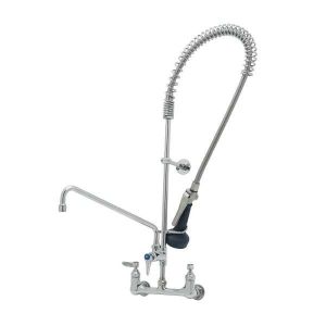 T&S B-0133-A14-B08 Pre-Rinse Faucet, Spring Action, 8 Inch Wall Mount Base, 14 Inch Add-On Nozzle | AV3MHU