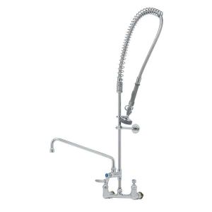 T&S B-0133-A14-CCB Pre-Rinse Faucet, Spring Action, 8 Inch Wall Mount, With 14 Inch Add-On Faucet | AV3MHV