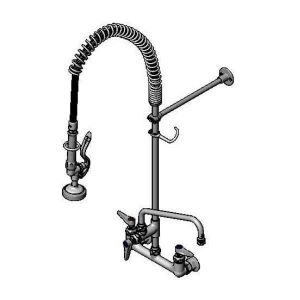 T&S B-0133-ADF10-BR Pre-Rinse Faucet Unit, 8 Inch, Wall Mt., 10 Inch Swing Nozzle, Add-On-Faucet | AV3MJF