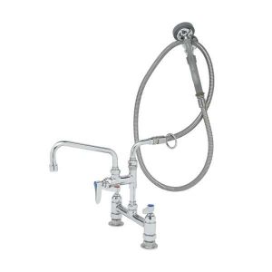 T&S B-0175-05 Pre-Rinse Faucet, 8 Inch Deck Mount Base, Add-On Faucet, 8 Inch Swing Nozzle | AV3MQU