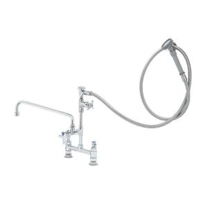 T&S B-0177 Spray Assembly, 8 Inch Deck Mount Base, 12 Inch Add-On Faucet, Angled Sprayer | AV3MRA