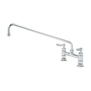 T&S B-0220-CR Faucet, Deck Mt., 8 Inch, 18 Inch Swing Nozzle, Ceramas, Lever Handles | AV3MZE
