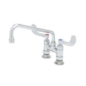 T&S B-0226-WH4 Mixing Faucet, 4 Inch Deck Mt., Eterna Cartridges, 10 Inch Swing Nozzle | AV3NAY