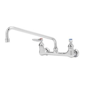 T&S B-0231-EE-A22 Double Pantry Faucet, 8 Inch Wall Mt., 12 Inch Swing Nozzle, 2.2 GPM Aerator | AV3NDN